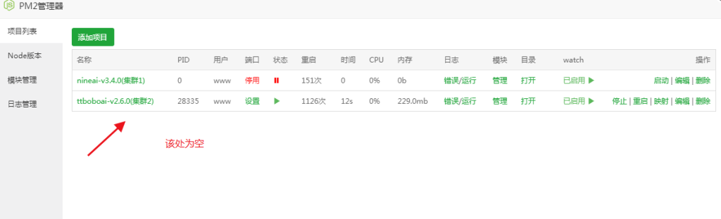 图片[2]-宝塔PM2管理器项目列表界面不显示解决方法教程-精品源码资源网-网站源码,小程序源码,公众号模块,APP源码